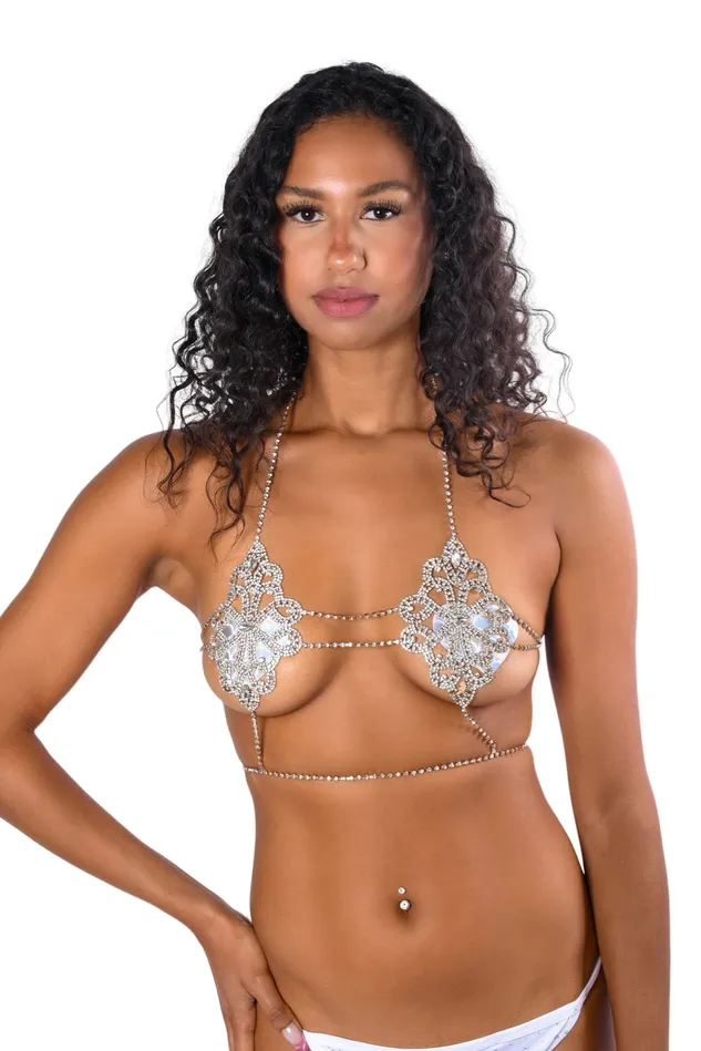 THE LUMI SHOP PreStyled Sets Gold Rhinestone Statement Top
