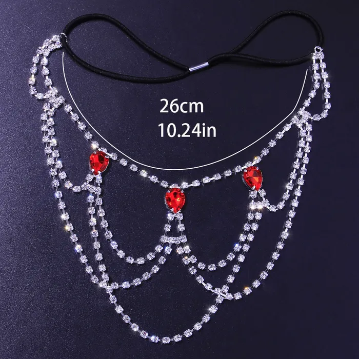 THE LUMI SHOP Rings Red Silver Rhinestone Leg Wrap Leg Chains