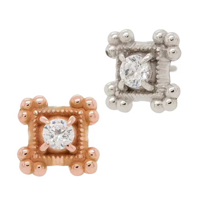 threadless Grace End in Gold with CZ Maya Jewelry Earrings