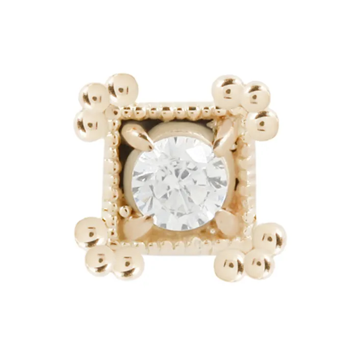 threadless Grace End in Gold with CZ Maya Jewelry Earrings