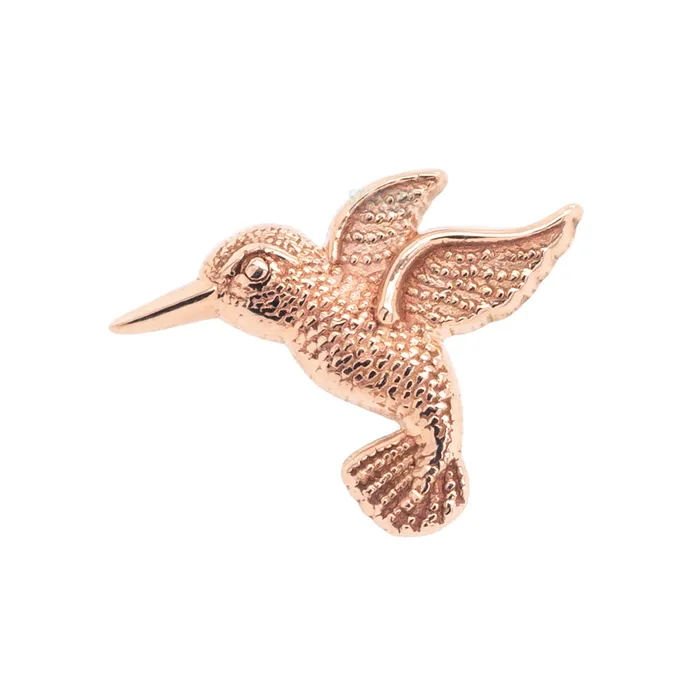 threadless Hummingbird End in Gold Body Gems Earrings