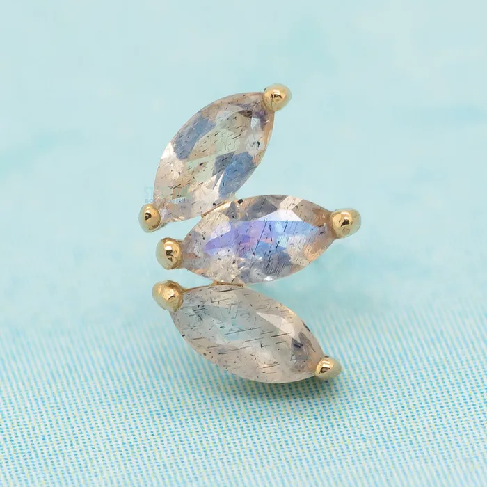 threadless Moet End in Gold with Labradorite Buddha Jewelry Organics Earrings