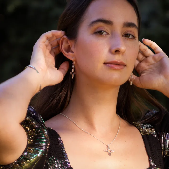 Turquoise Skies Rings Enchantment Silver Zia Jewelry Set