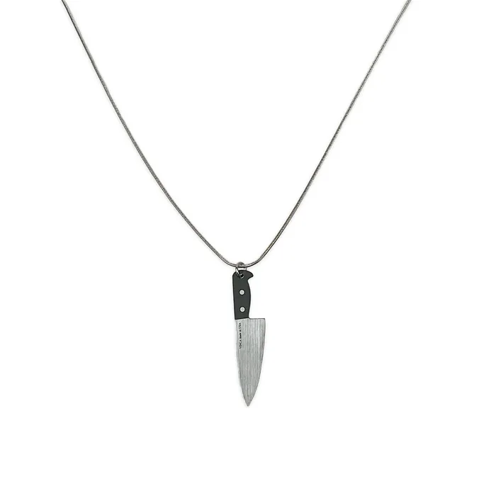 VincaUSA Necklaces Chefs Knife Necklace in SilverBlack