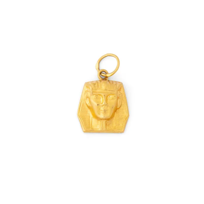 Vintage Earrings Pharaohs Head 14k Gold Charm