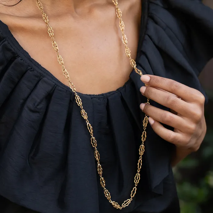 Vintage Necklaces Fancy Link 37 18k Gold Chain Necklace