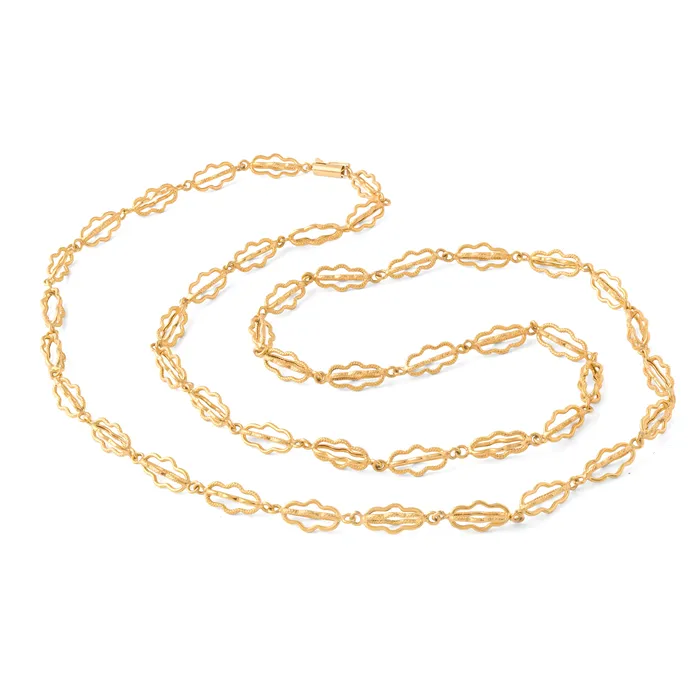Vintage Necklaces Fancy Link 37 18k Gold Chain Necklace