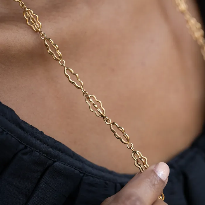 Vintage Necklaces Fancy Link 37 18k Gold Chain Necklace