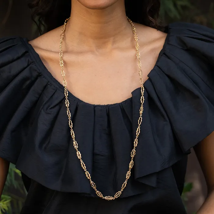 Vintage Necklaces Fancy Link 37 18k Gold Chain Necklace