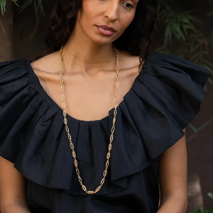Vintage Necklaces Fancy Link 37 18k Gold Chain Necklace