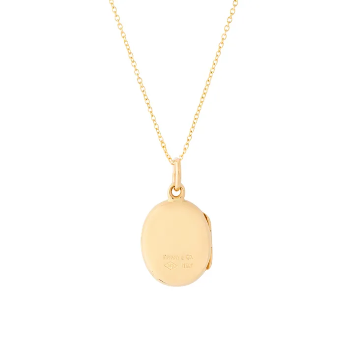 Vintage Tiffany Co Small Oval Italian Locket Necklaces