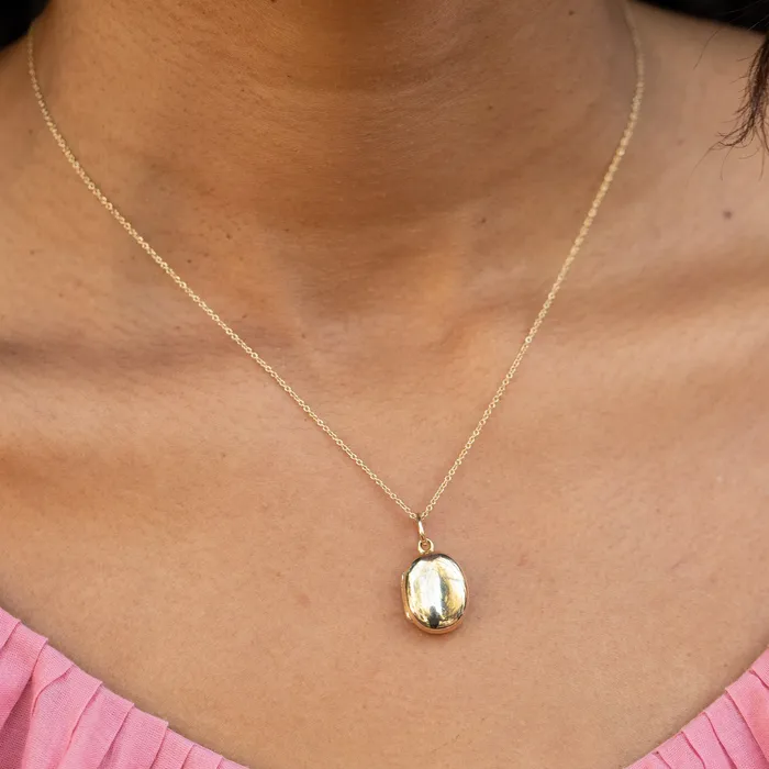 Vintage Tiffany Co Small Oval Italian Locket Necklaces