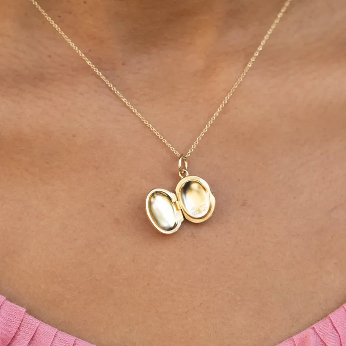 Vintage Tiffany Co Small Oval Italian Locket Necklaces