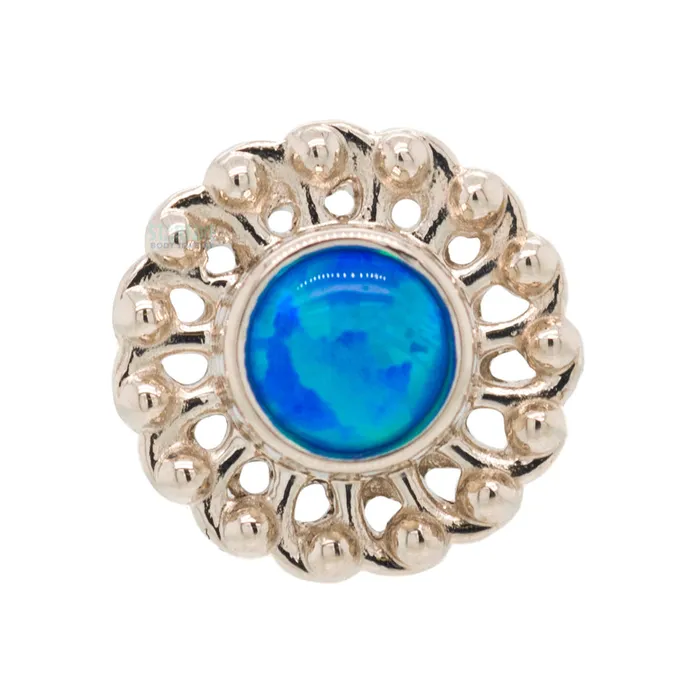 Virtue Threaded End in White Gold with Opal Anatometal Earrings