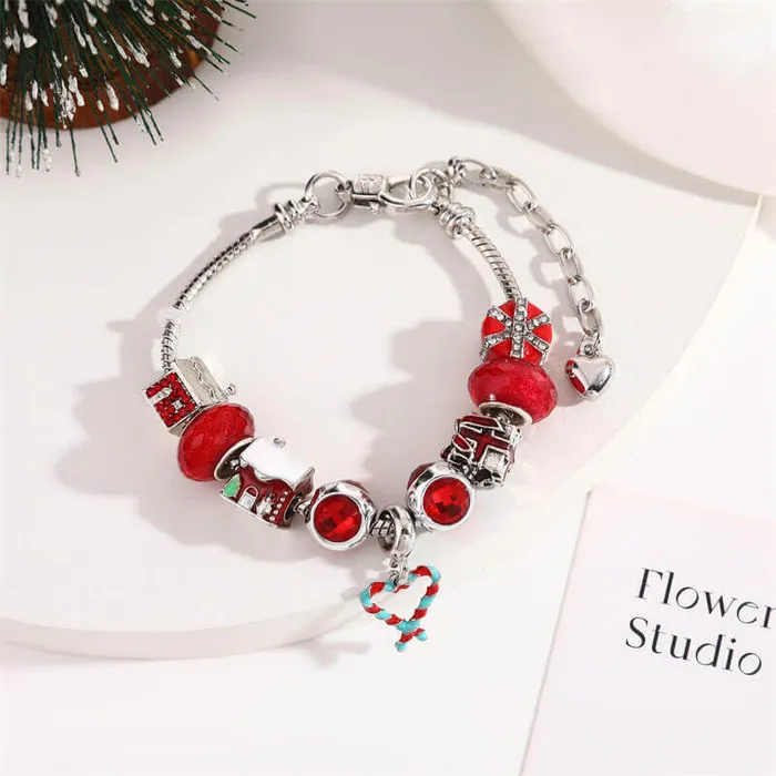 worldnetgifts Bracelets Crystal Beaded Bracelet Shiny Christmas gift