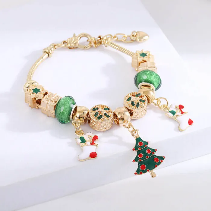 worldnetgifts Bracelets Crystal Beaded Bracelet Shiny Christmas gift