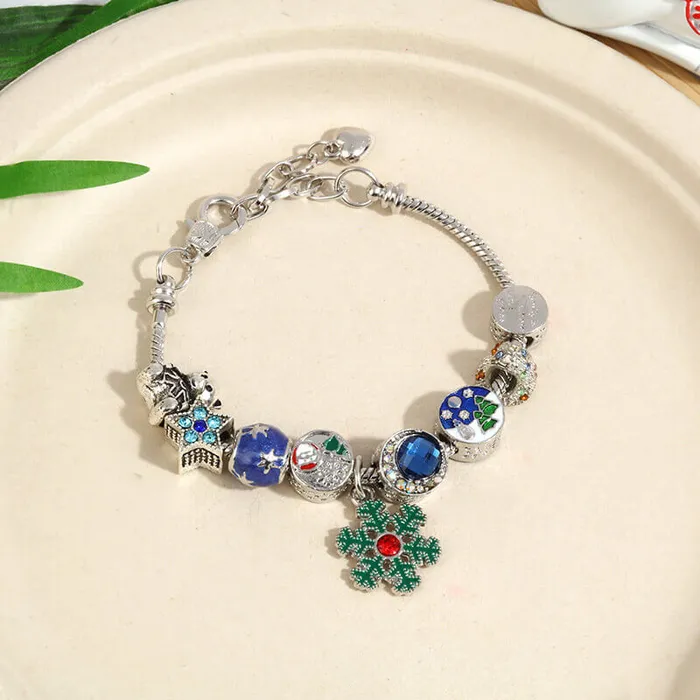worldnetgifts Bracelets Crystal Beaded Bracelet Shiny Christmas gift