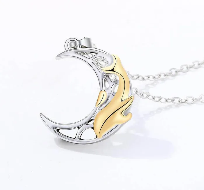 worldnetgifts Magnetic Shell and Whale Neckalce Set Earrings