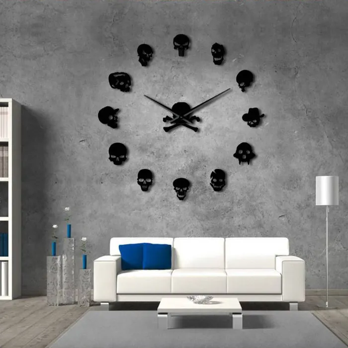 Zapps Clothing Wall Skull Clock Rings