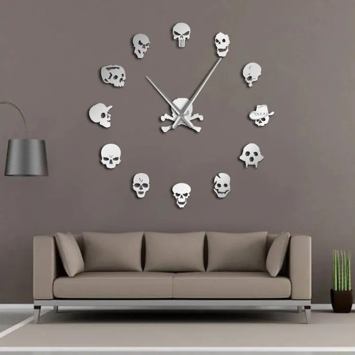 Zapps Clothing Wall Skull Clock Rings