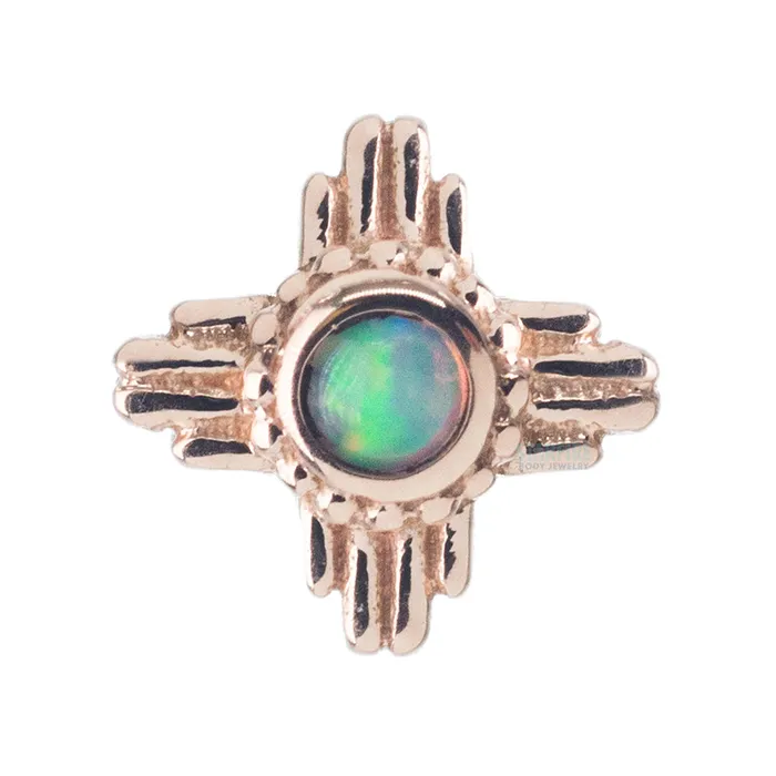 Zia Threaded End in Gold with Genuine White Opal Body Vision BVLA Earrings
