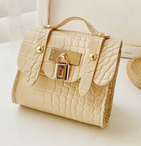 01 Earrings PB107 Beige Crocodile Print Wallet Fanny Pack