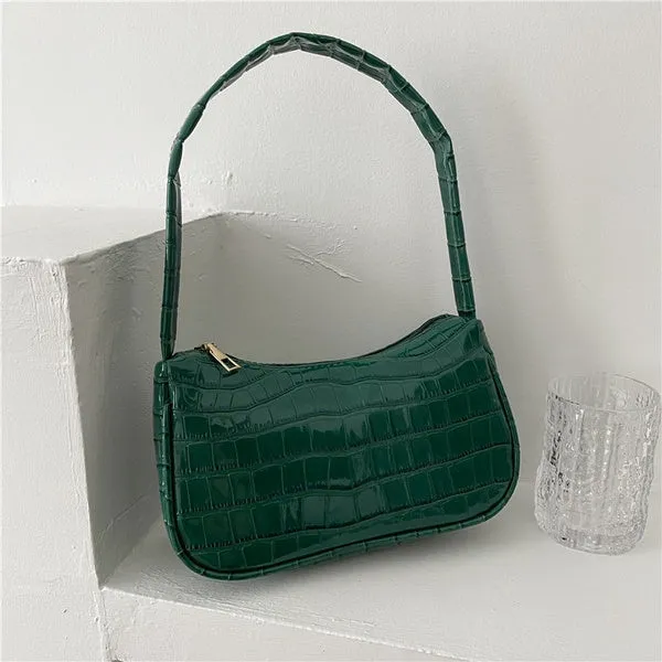 01 Rings PB43 Green Crocodile Design Purse