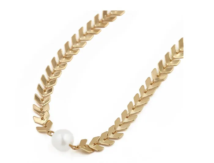 02 Necklaces N166 Gold V Shape Design with Pearl Choker Necklace with FREE Earrings 02 Necklaces N166 Gold V Shape Design with Pearl Choker Necklace with FREE Earrings