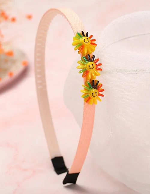 02 Rings H701 Colorful Flowers Fabric Covered Head Band