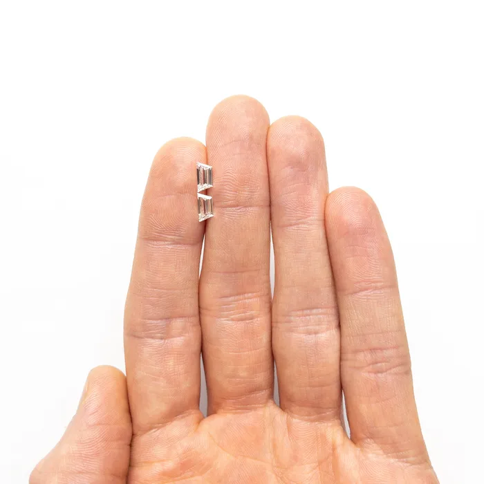 101cttw 2pc 746x380x200mm 737x367x201mm VVS I Trapezoid Step Cut Matching Pair 2552801 Misfit Diamonds Rings