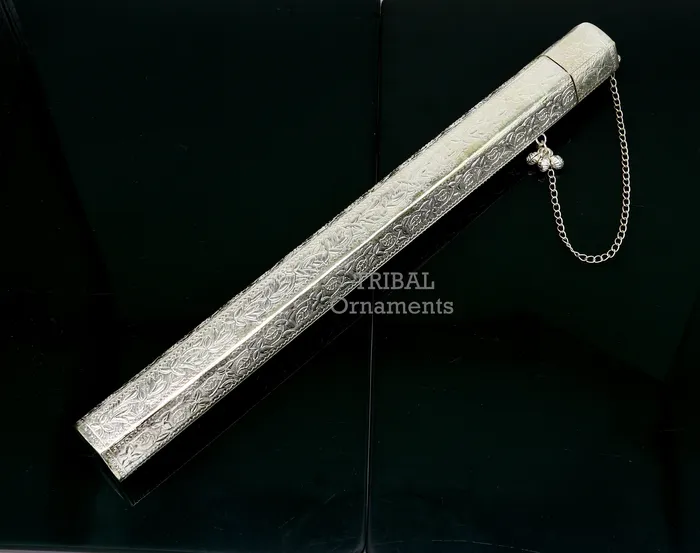 10 Vintage design handmade solid silver incense sticks box holder Agarbatti box trinket box fabulous royal puja temple article su391 TRIBAL ORNAMENTS Earrings