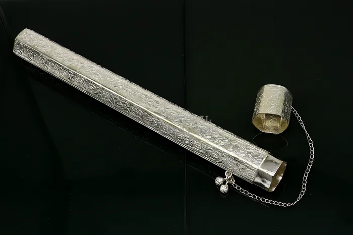 10 Vintage design handmade solid silver incense sticks box holder Agarbatti box trinket box fabulous royal puja temple article su391 TRIBAL ORNAMENTS Earrings
