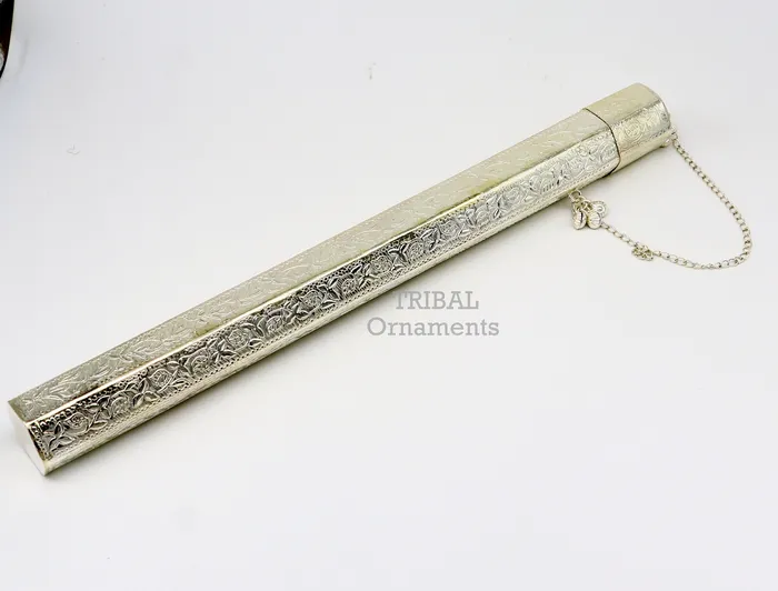 10 Vintage design handmade solid silver incense sticks box holder Agarbatti box trinket box fabulous royal puja temple article su391 TRIBAL ORNAMENTS Earrings