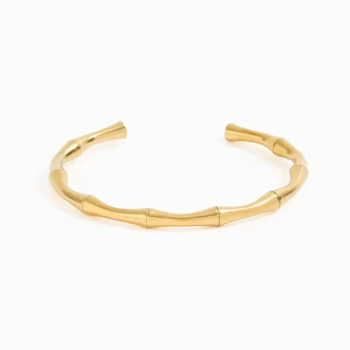 18K GoldFilled Bamboo Cuff Bracelet Jewelvers Bracelets