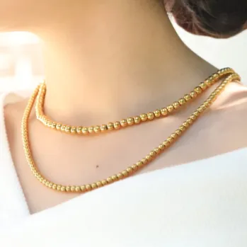 18K GoldFilled Bead Necklace Ball Chains Necklaces for Women Jewelvers Necklaces 18K GoldFilled Bead Necklace Ball Chains Necklaces for Women Jewelvers Necklaces