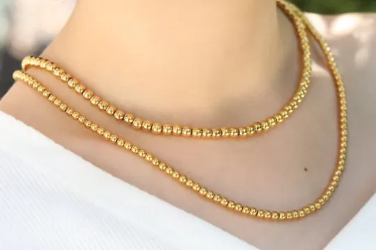18K GoldFilled Bead Necklace Ball Chains Necklaces for Women Jewelvers Necklaces 18K GoldFilled Bead Necklace Ball Chains Necklaces for Women Jewelvers Necklaces
