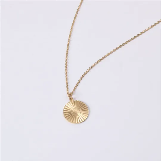 18K GoldFilled Circle Sunburst Necklace Jewelvers Necklaces