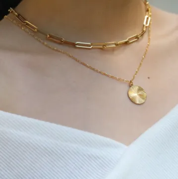 18K GoldFilled Circle Sunburst Necklace Jewelvers Necklaces 18K GoldFilled Circle Sunburst Necklace Jewelvers Necklaces
