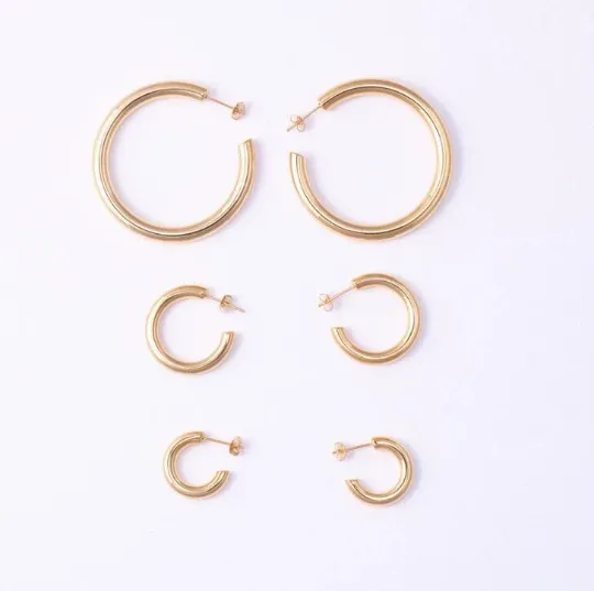 18K GoldFilled Heavy Large Hoop Earrings Jewelvers Earrings 18K GoldFilled Heavy Large Hoop Earrings Jewelvers Earrings