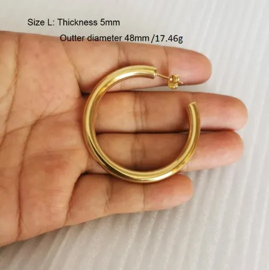 18K GoldFilled Heavy Large Hoop Earrings Jewelvers Earrings 18K GoldFilled Heavy Large Hoop Earrings Jewelvers Earrings