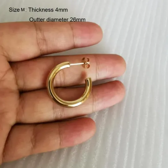 18K GoldFilled Heavy Large Hoop Earrings Jewelvers Earrings 18K GoldFilled Heavy Large Hoop Earrings Jewelvers Earrings