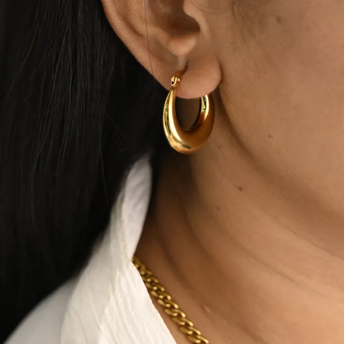 18K GoldFilled Thick Hollow Hoop Earrings 25mm Jewelvers Earrings 18K GoldFilled Thick Hollow Hoop Earrings 25mm Jewelvers Earrings