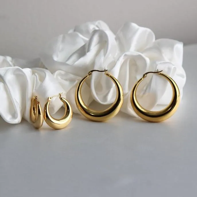 18K GoldFilled Thick Hollow Hoop Earrings Large 40mm 28mm Hoop Earrings Jewelvers Earrings 18K GoldFilled Thick Hollow Hoop Earrings Large 40mm 28mm Hoop Earrings Jewelvers Earrings
