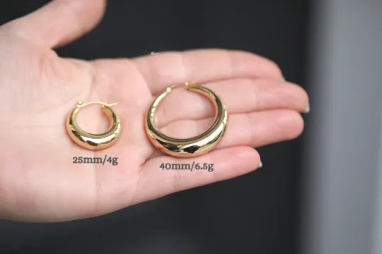 18K GoldFilled Thick Hollow Hoop Earrings Large 40mm 28mm Hoop Earrings Jewelvers Earrings 18K GoldFilled Thick Hollow Hoop Earrings Large 40mm 28mm Hoop Earrings Jewelvers Earrings