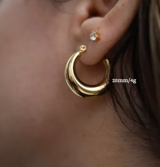 18K GoldFilled Thick Hollow Hoop Earrings Large 40mm 28mm Hoop Earrings Jewelvers Earrings 18K GoldFilled Thick Hollow Hoop Earrings Large 40mm 28mm Hoop Earrings Jewelvers Earrings