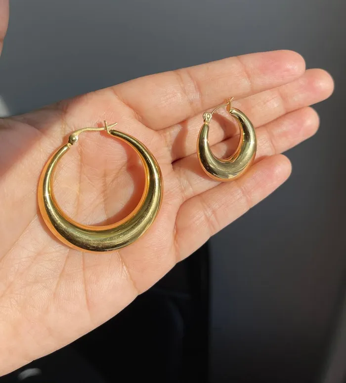 18K GoldFilled Thick Hollow Hoop Earrings Large 40mm 28mm Hoop Earrings Jewelvers Earrings 18K GoldFilled Thick Hollow Hoop Earrings Large 40mm 28mm Hoop Earrings Jewelvers Earrings