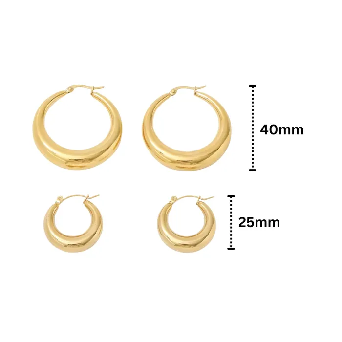 18K GoldFilled Thick Hollow Hoop Earrings Large 40mm 28mm Hoop Earrings Jewelvers Earrings 18K GoldFilled Thick Hollow Hoop Earrings Large 40mm 28mm Hoop Earrings Jewelvers Earrings