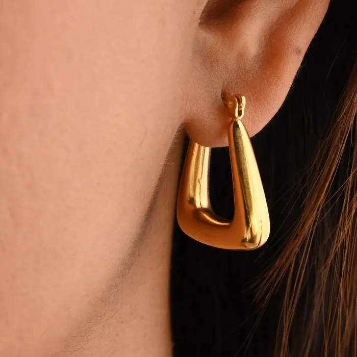 18K GoldFilled Triangle Hoop Earrings Geometry Hoops Triangle Hoops for Girls Hollow Hoops For Women Jewelvers Earrings 18K GoldFilled Triangle Hoop Earrings Geometry Hoops Triangle Hoops for Girls Hollow Hoops For Women Jewelvers Earrings