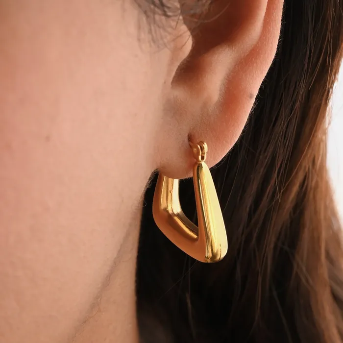 18K GoldFilled Triangle Hoop Earrings Geometry Hoops Triangle Hoops for Girls Hollow Hoops For Women Jewelvers Earrings 18K GoldFilled Triangle Hoop Earrings Geometry Hoops Triangle Hoops for Girls Hollow Hoops For Women Jewelvers Earrings