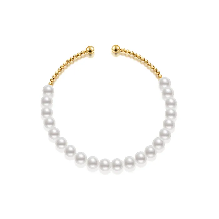 18K Solid Gold Akoya Pearl Bracelet KB00040 Pearly Lustre Bracelets
